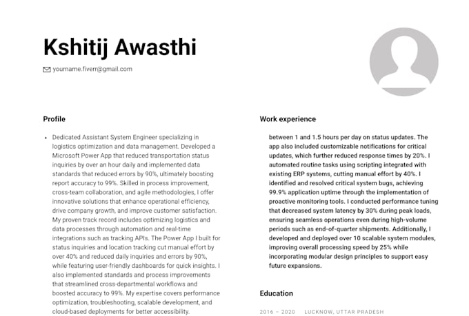 create ats friendly resume CV sop for freshers and neet